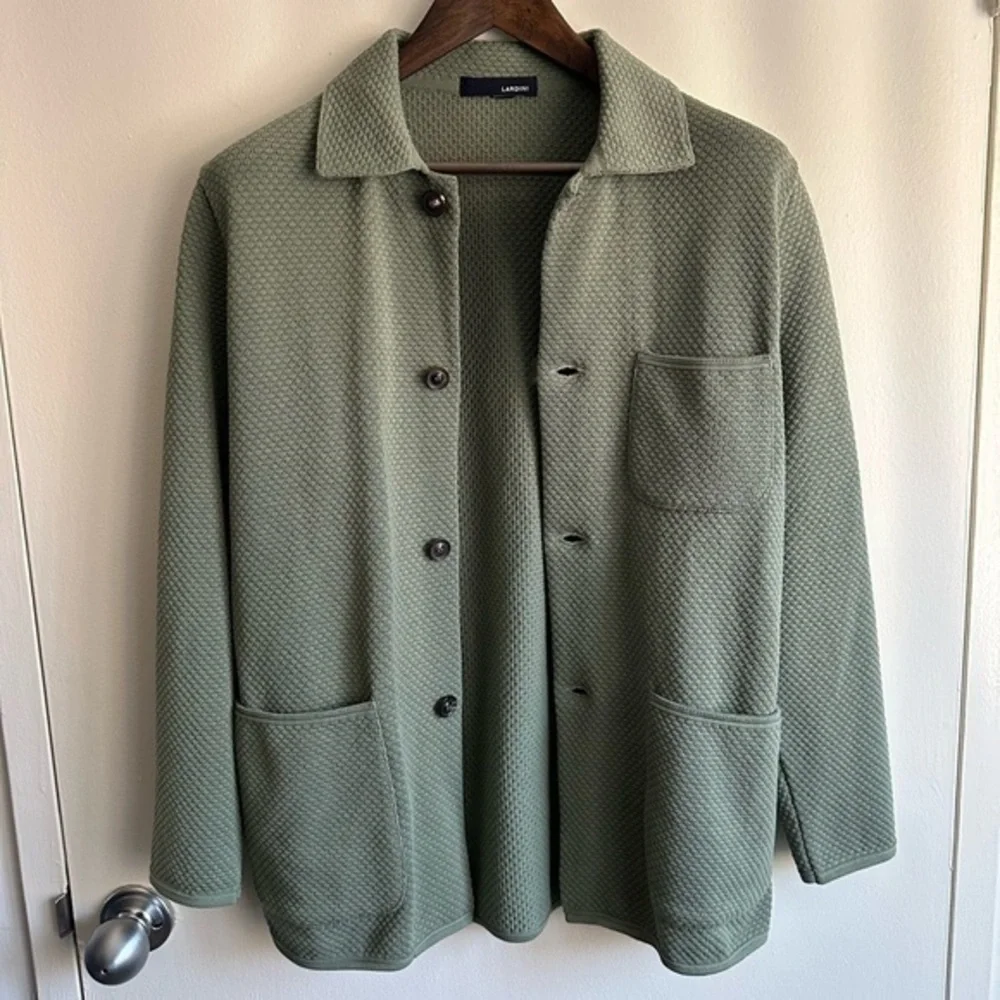 Lardini Wool Blend Green Cardigan Jacket